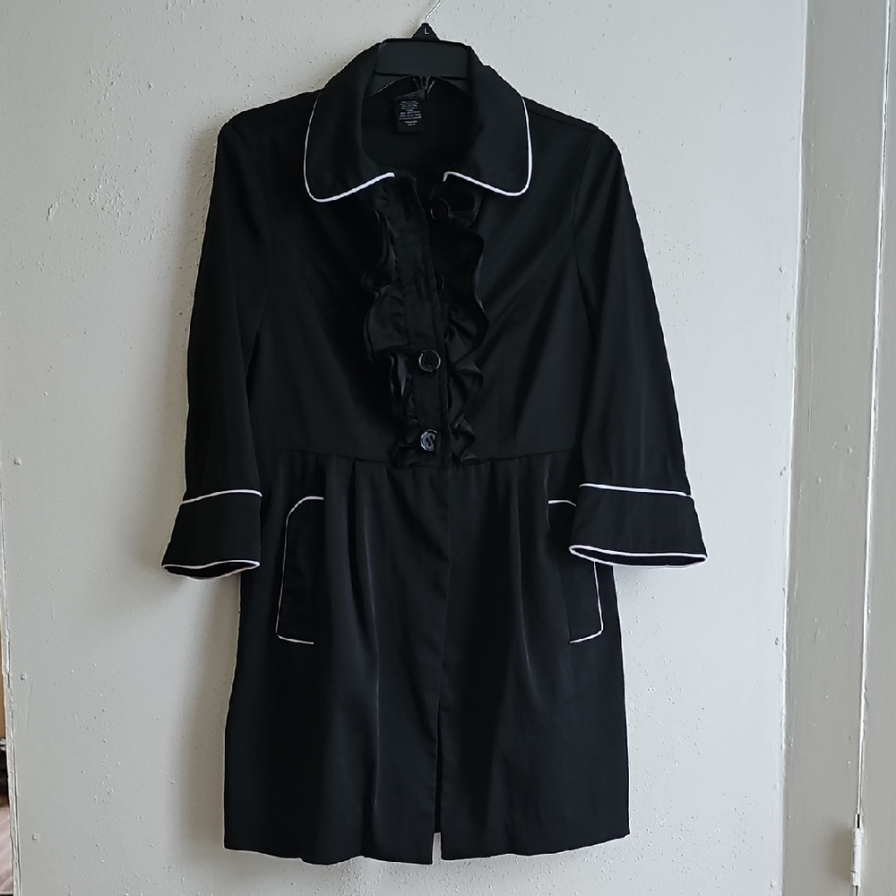 Black Coat with White Trim